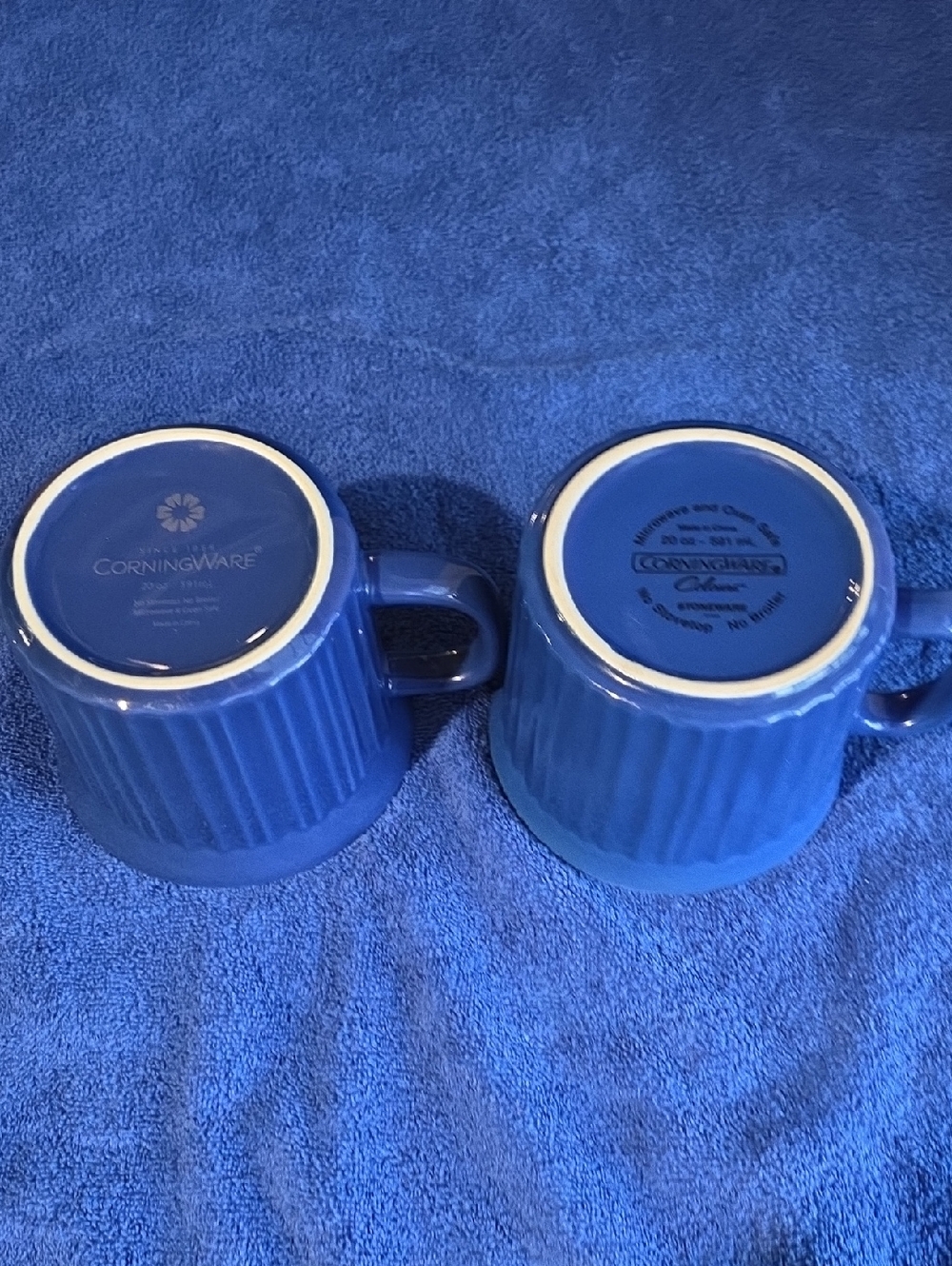 Corniware Blue Fluted Mogs